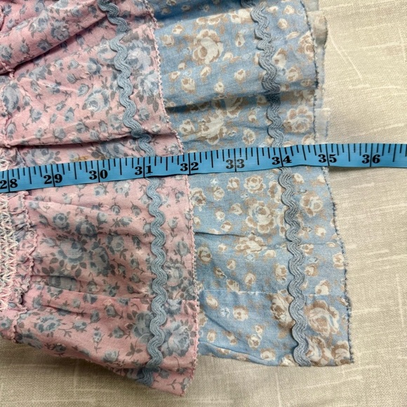 LoveShackFancy Ensley Cottagecore Floral Mini Dress in Blueberry Dust Sz L - Picture 10 of 11